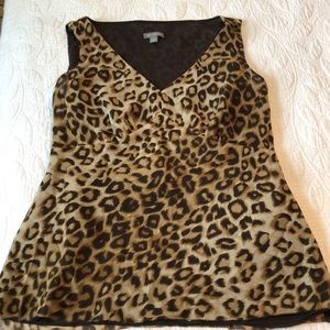 Ann Taylor animal print sleeveless blouse